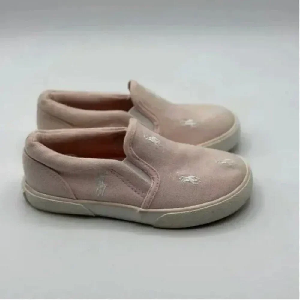 Polo Ralph Lauren Light Pink Allover Pony Slip On Sneakers Size 10
